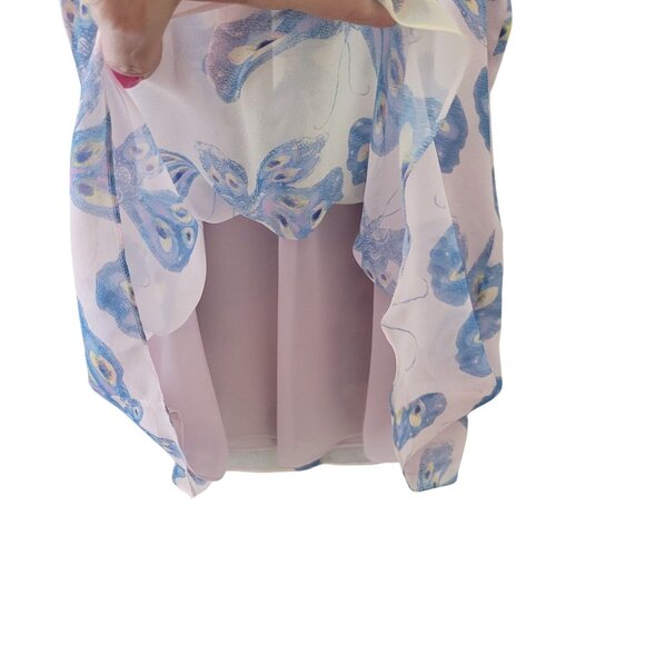 Diane Von Furstenberg Silk Pania Light Pink Butterfly Halter Neck Top Size L - Picture 6 of 12